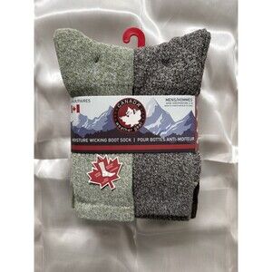 Canada Weather Gear Men’s Moisture Wicking Boot Socks NWT 6 Pairs Size 6-12